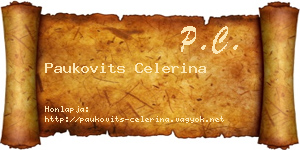 Paukovits Celerina névjegykártya